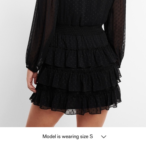 Black Sheer Sleeves Express mini dress - Picture 11 of 11